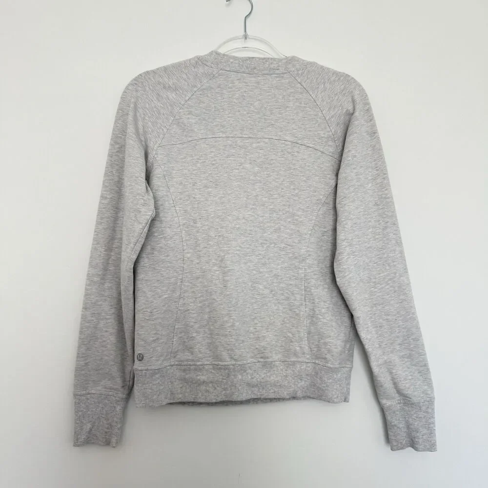 Lululemon Scuba Crew Heathered Core Light Grey Size 6